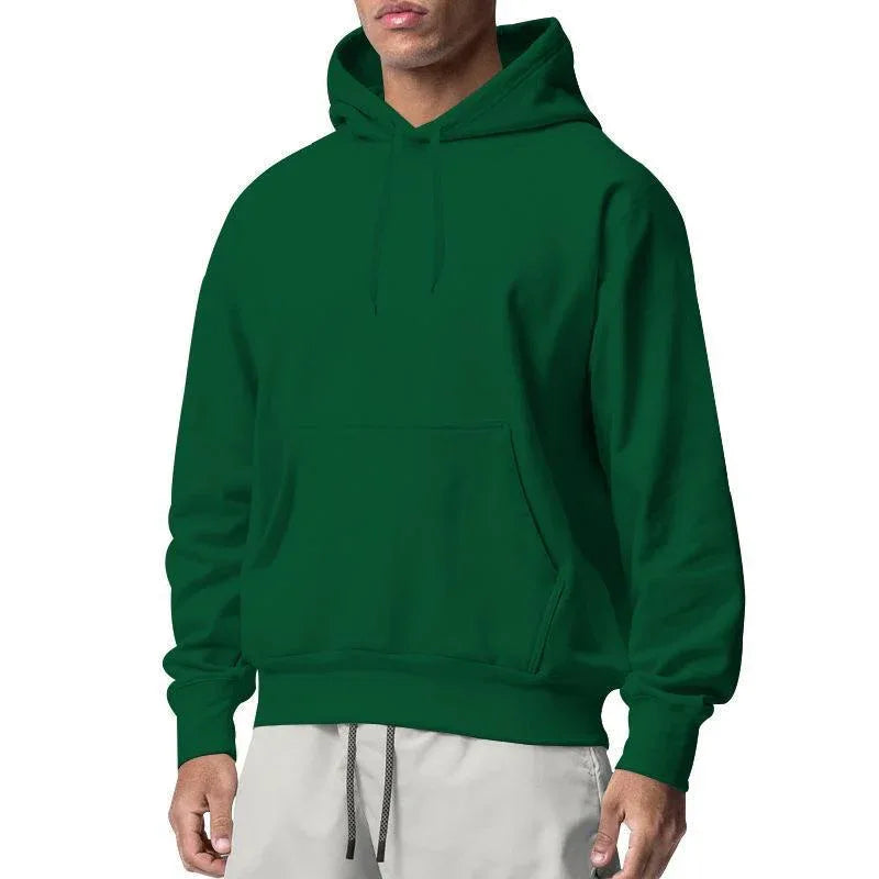 Herren Sportliche Kapuzenpullover aus Fleece, einfarbig, leger