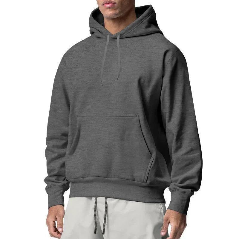 Herren Sportliche Kapuzenpullover aus Fleece, einfarbig, leger