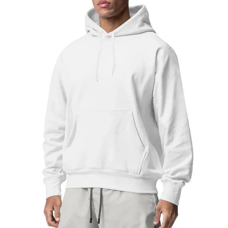 Herren Sportliche Kapuzenpullover aus Fleece, einfarbig, leger