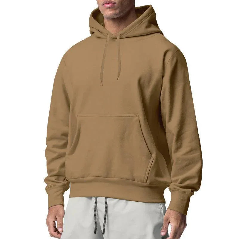 Herren Sportliche Kapuzenpullover aus Fleece, einfarbig, leger