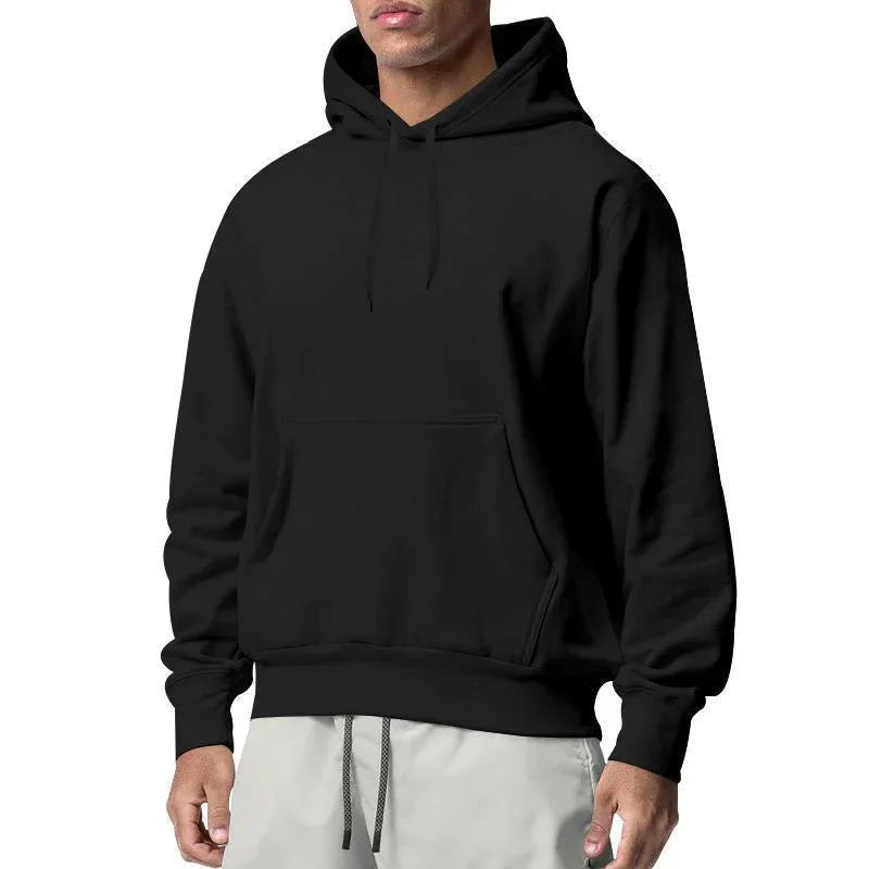 Herren Sportliche Kapuzenpullover aus Fleece, einfarbig, leger