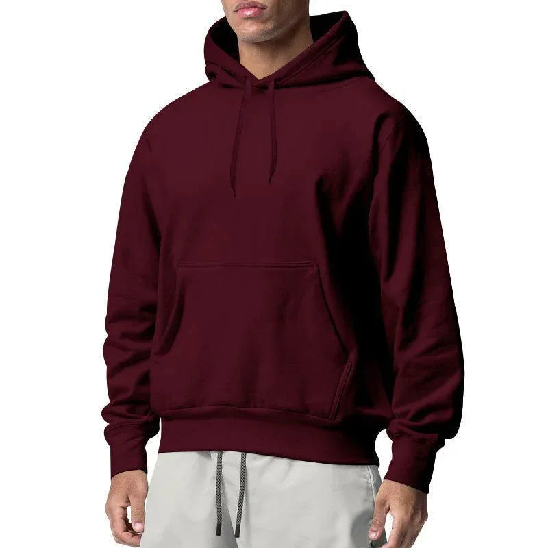Herren Sportliche Kapuzenpullover aus Fleece, einfarbig, leger