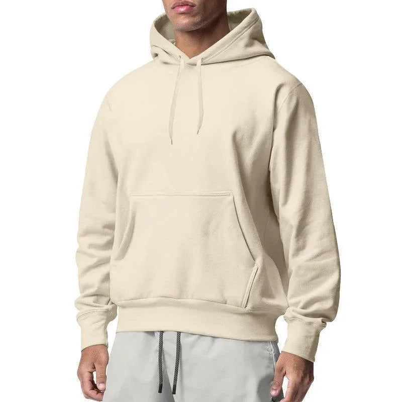 Herren Sportliche Kapuzenpullover aus Fleece, einfarbig, leger