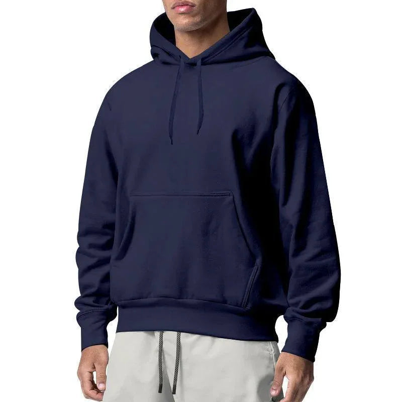 Herren Sportliche Kapuzenpullover aus Fleece, einfarbig, leger