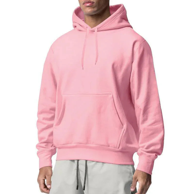 Herren Sportliche Kapuzenpullover aus Fleece, einfarbig, leger