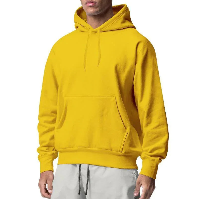 Herren Sportliche Kapuzenpullover aus Fleece, einfarbig, leger