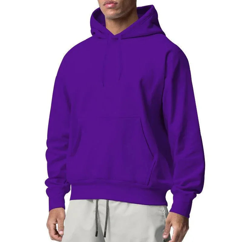 Herren Sportliche Kapuzenpullover aus Fleece, einfarbig, leger
