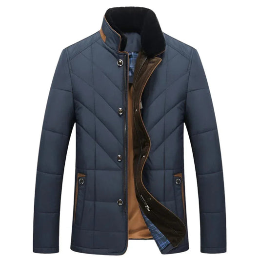 Herren Stehkragen Gefütterte Winter-Herbstjacke
