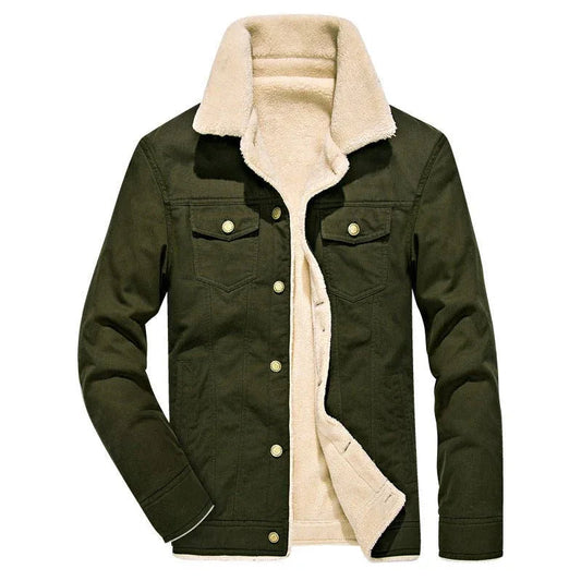 Herren Winter-Jeansjacke aus dickem Samt