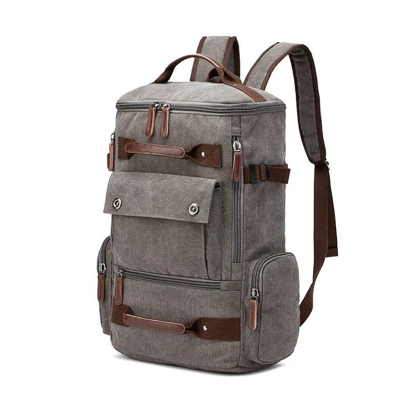 Vintage Laptop-Reiserucksack aus Segeltuch für Herren