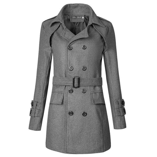 Herren Woll-Trenchcoat für Herbst und Winter