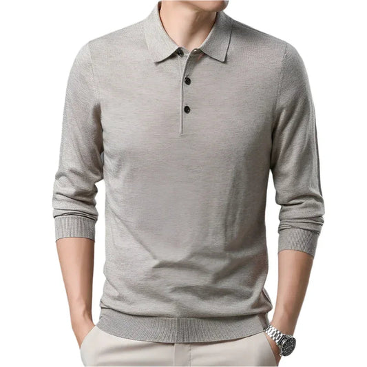Suéter de lana de color liso para hombre para primavera y otoño
