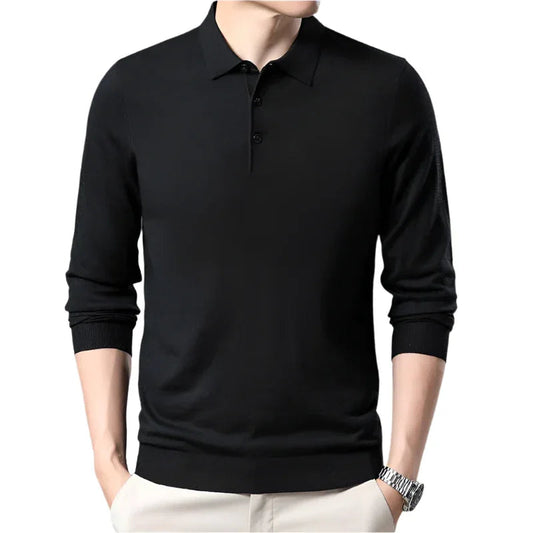 Suéter de lana de color liso para hombre para primavera y otoño
