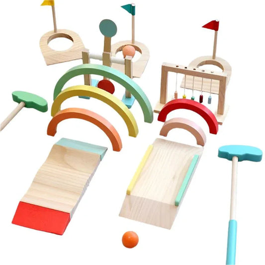 Mini Golf Eltern-Kind Interaktives Pädagogisches Holzspielzeug