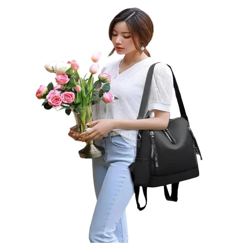 Oxford Stoff Rucksack für Damen mit abnehmbarem Schultergurt