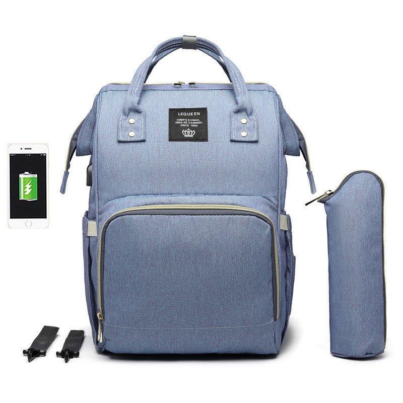 Oxford-Stoff-Wickeltasche mit USB-Ladeanschluss