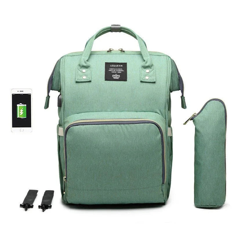Oxford-Stoff-Wickeltasche mit USB-Ladeanschluss