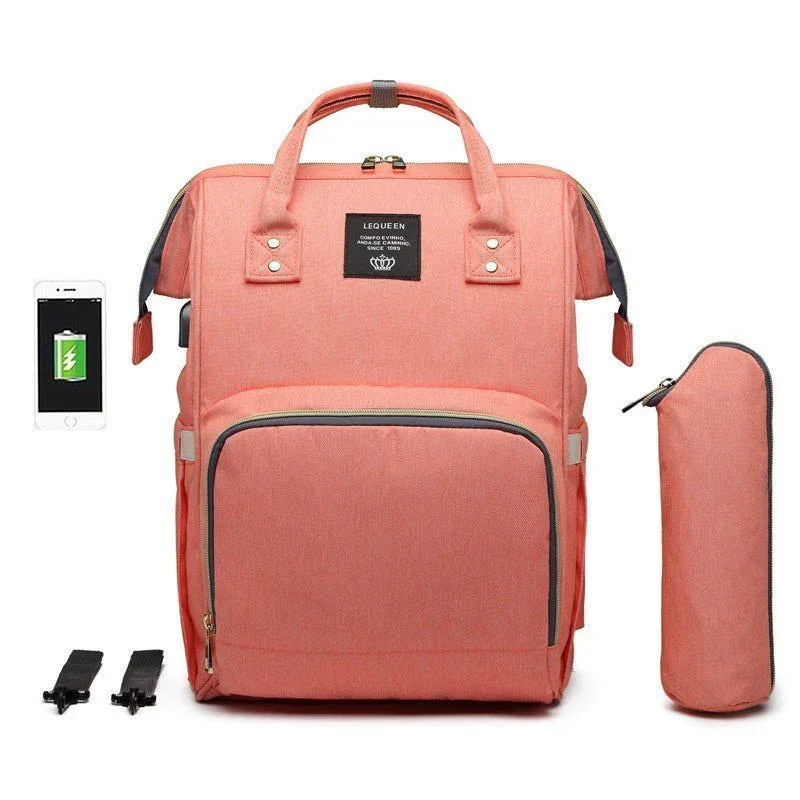 Oxford-Stoff-Wickeltasche mit USB-Ladeanschluss