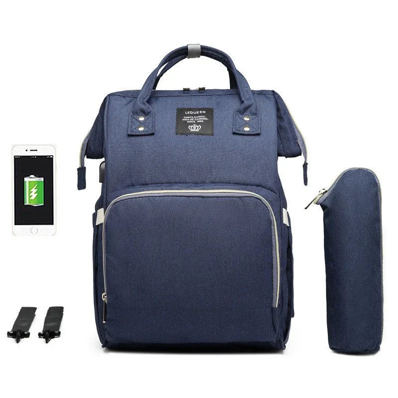 Oxford-Stoff-Wickeltasche mit USB-Ladeanschluss