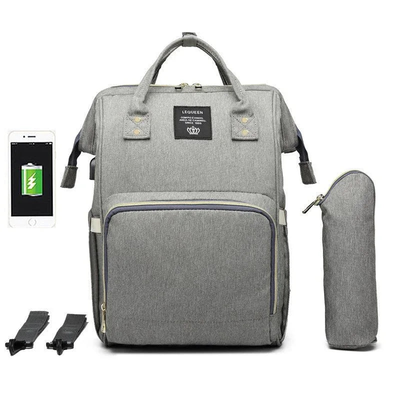 Oxford-Stoff-Wickeltasche mit USB-Ladeanschluss