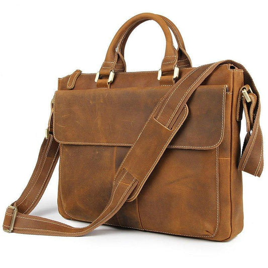 Retro Leder Umhängetasche Aktentasche Schultertasche für Herren