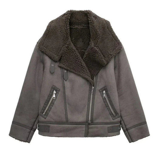 Retro PU Lederjacke für Damen