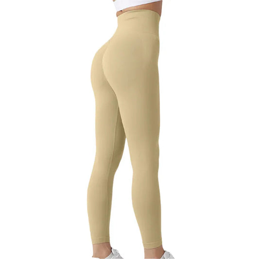 Nahtlose Leggings Yogahose Bauchkontrolle Workout Lauftights für Damen