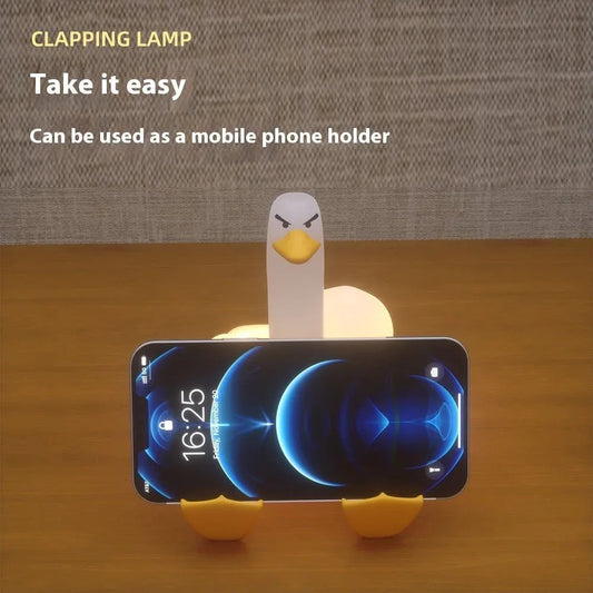 Sitzende Ente wiederaufladbare dimmbare kleine Nachttischlampe