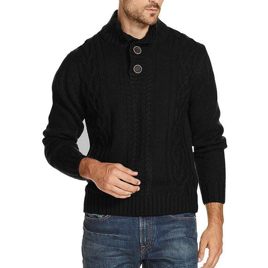 Einfarbiger Langarmpullover für Herren