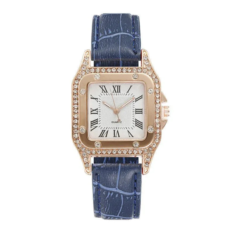 Quadratische Strass-Uhr für Damen
