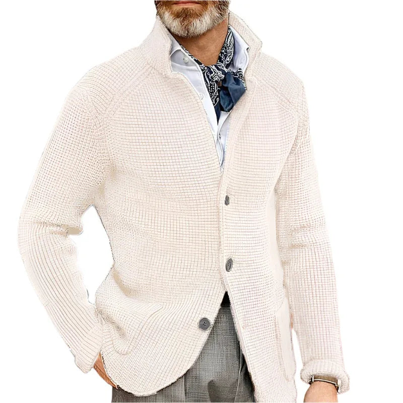 Stehkragen Cardigan Herren Strickpullover