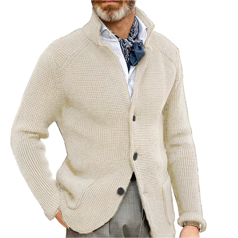 Stehkragen Cardigan Herren Strickpullover