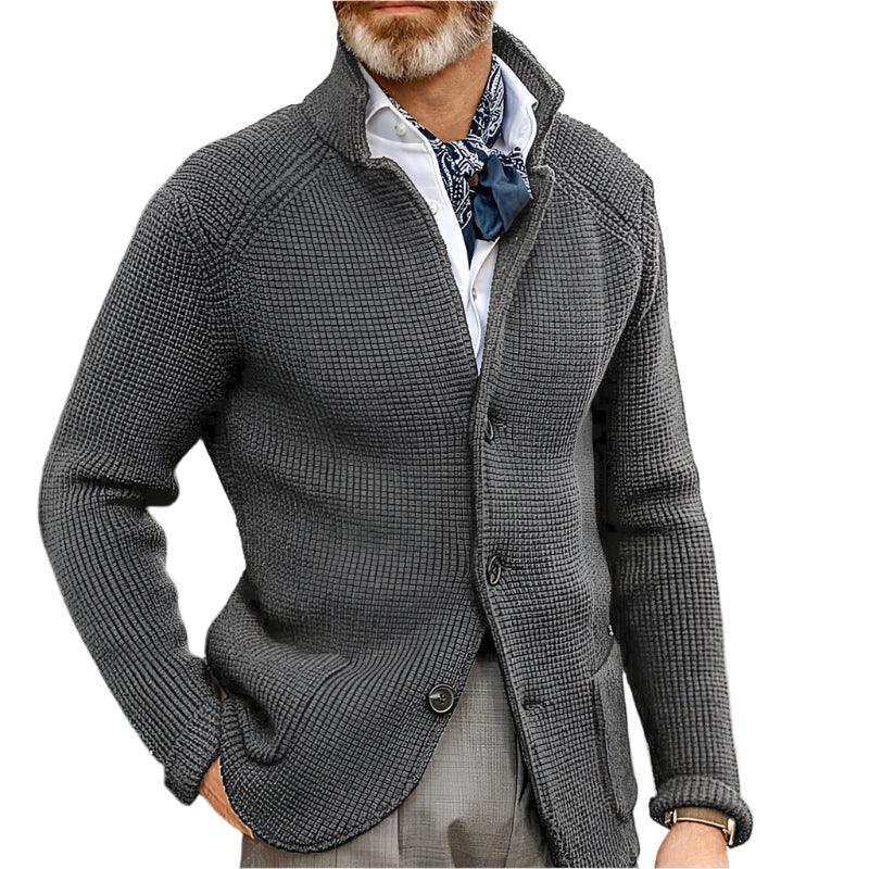 Stehkragen Cardigan Herren Strickpullover
