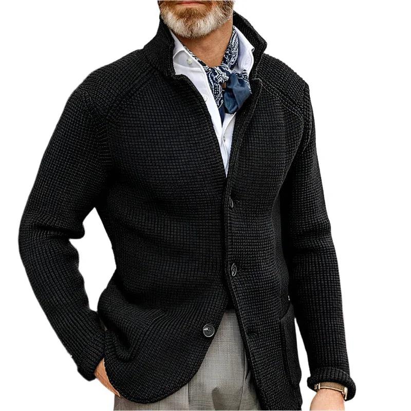 Stehkragen Cardigan Herren Strickpullover