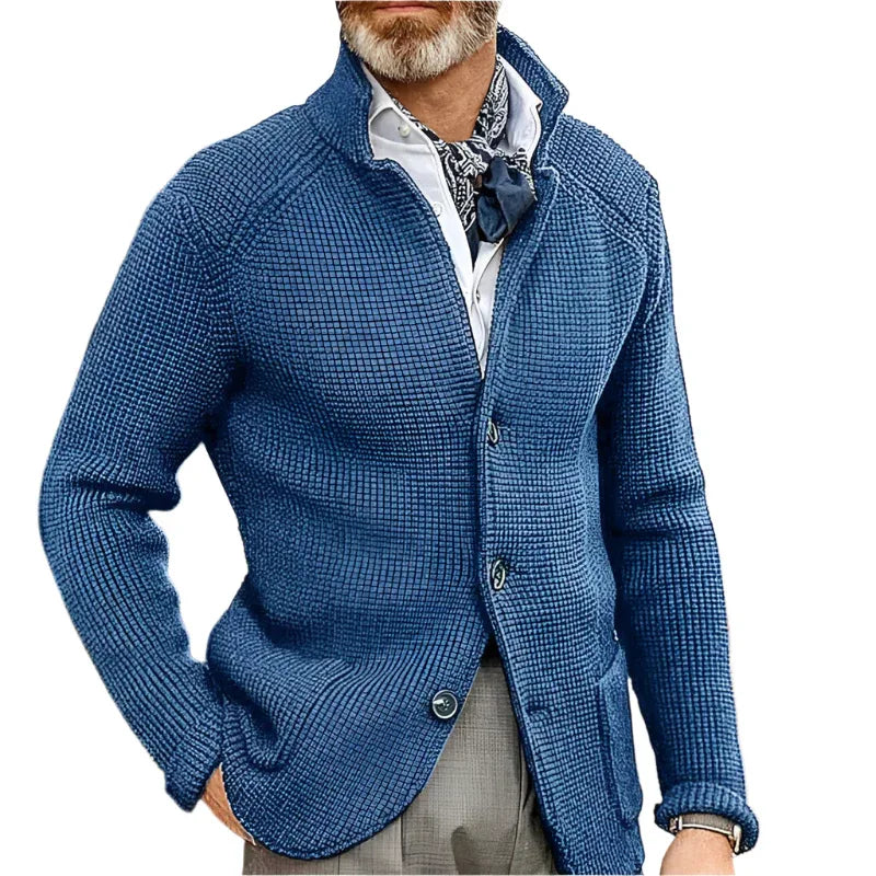 Stehkragen Cardigan Herren Strickpullover