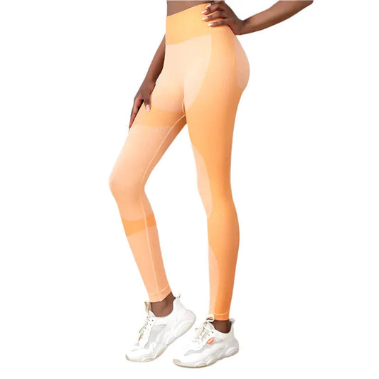 Gestreifte Yoga-Hose Hoher Bund Nahtlose Leggings Po-Lifting Schnelltrocknend Lauf-Sport-Fitness-Tights Damen-Fitnesskleidung