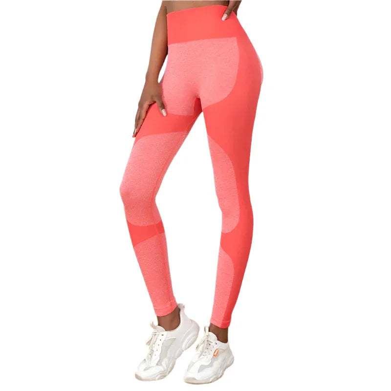 Gestreifte Yoga-Hose Hoher Bund Nahtlose Leggings Po-Lifting Schnelltrocknend Lauf-Sport-Fitness-Tights Damen-Fitnesskleidung