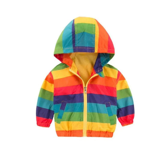 Unisex Kapuzen-Regenbogenjacke für Kinder