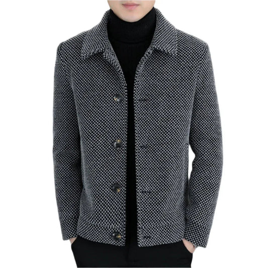 Herren Kurze Samtige Wattierte Jacke