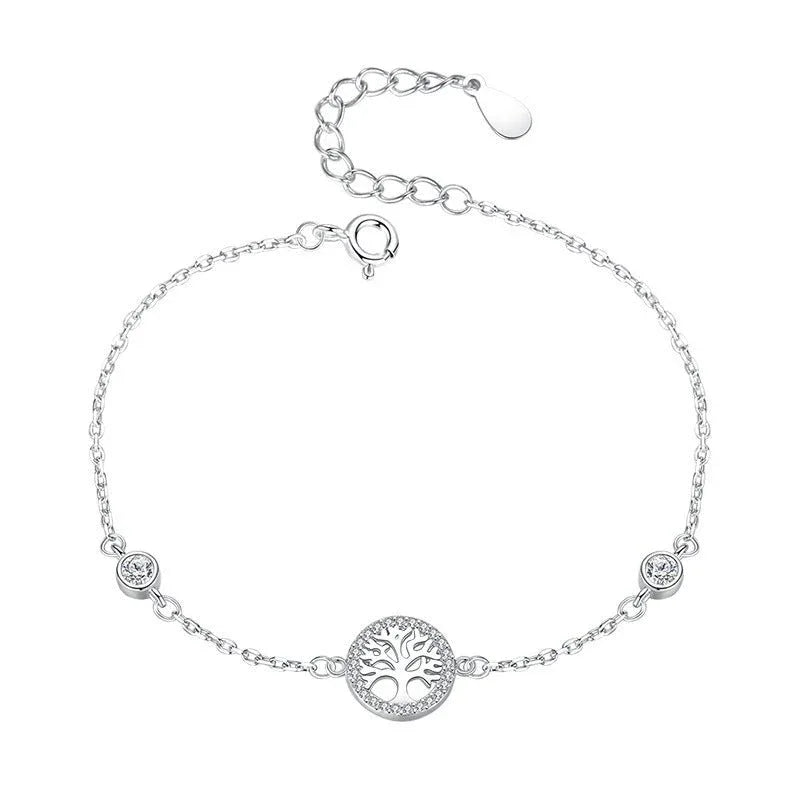 Damen Armband Sterling Silber 925 Lebensbaum mit Zirkonia