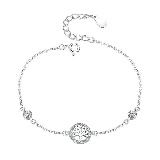 Damen Armband Sterling Silber 925 Lebensbaum mit Zirkonia