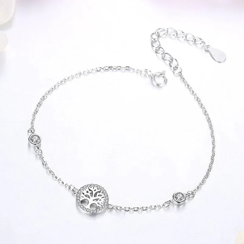 Damen Armband Sterling Silber 925 Lebensbaum mit Zirkonia