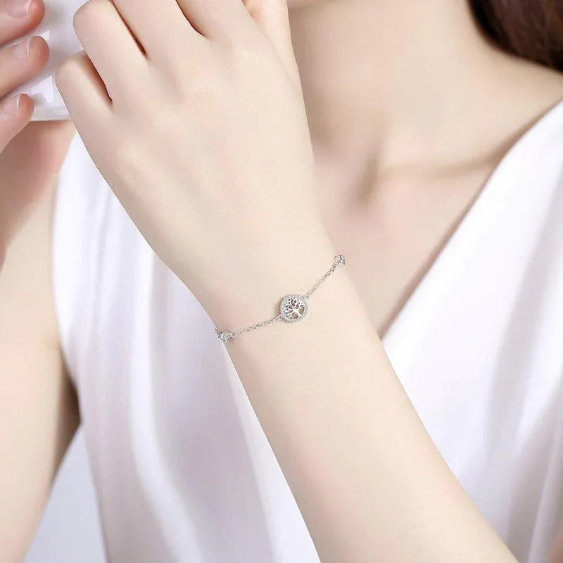 Damen Armband Sterling Silber 925 Lebensbaum mit Zirkonia