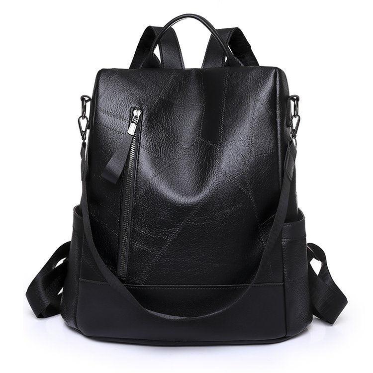 Damen Rucksack aus weichem Leder mit großem Fassungsvermögen, mehreren Fächern und Schultergurt