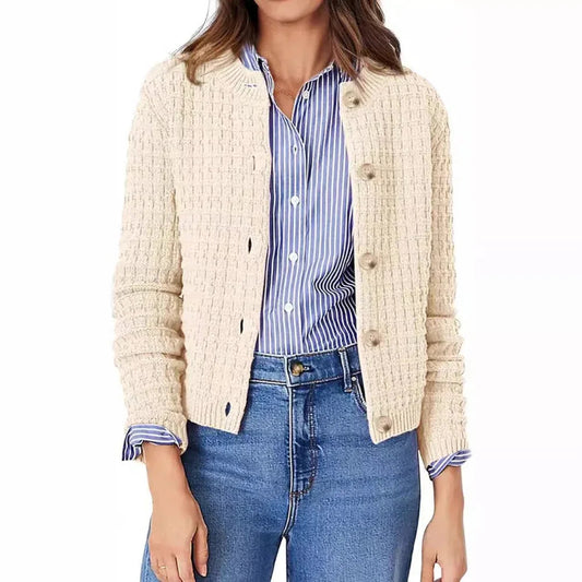Damen Strickpullover-Mantel mit Rundhalsausschnitt