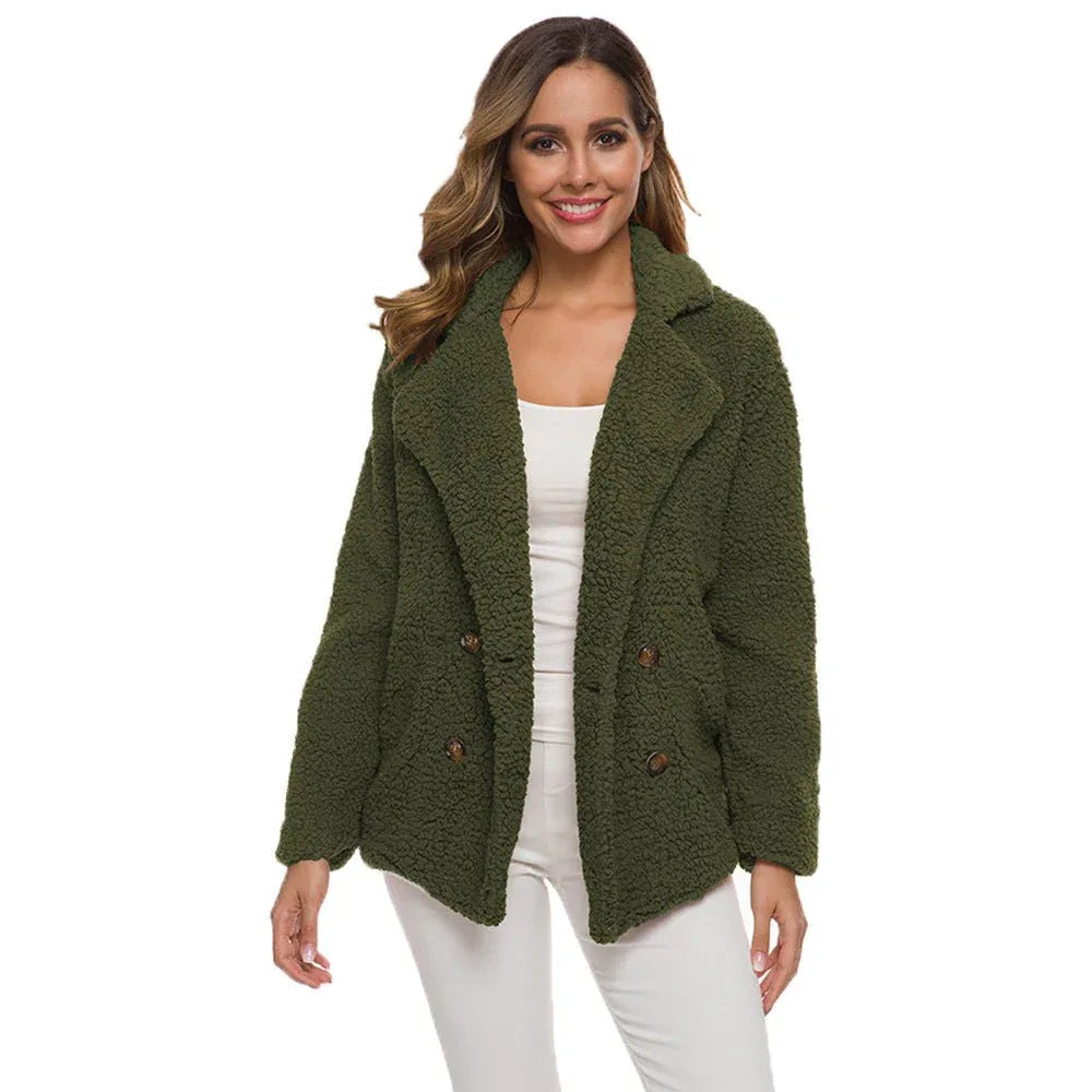 Dicker Wintermantel für Damen aus Polyester-Fleece