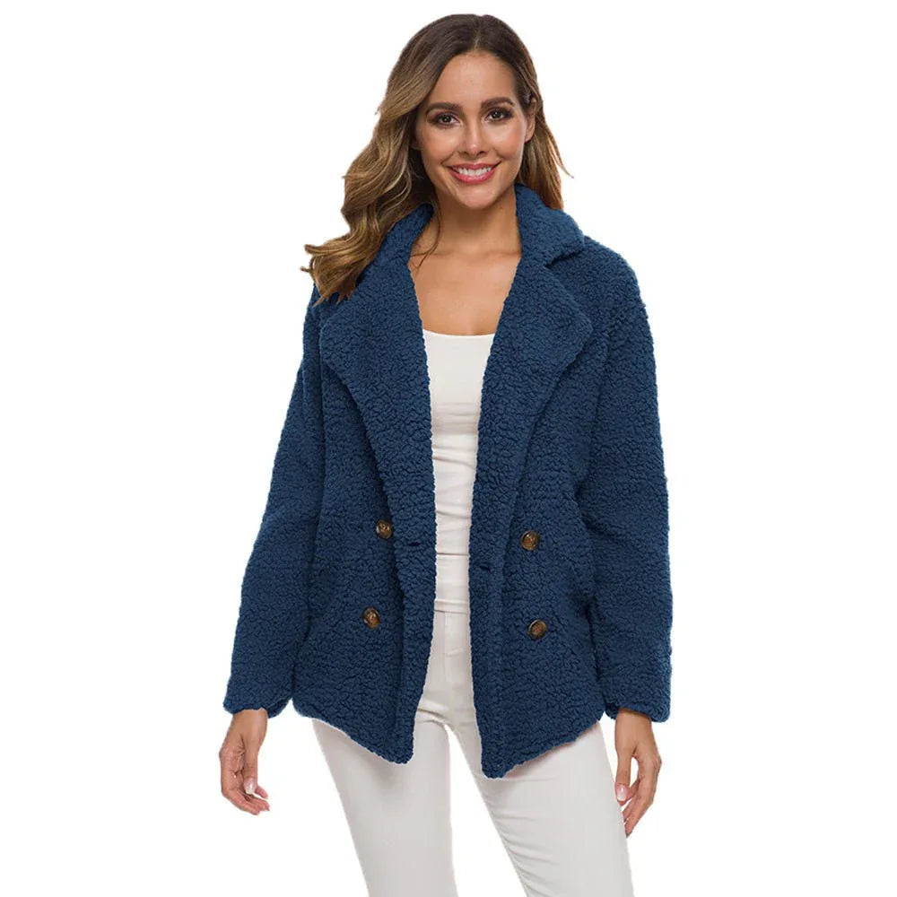 Dicker Wintermantel für Damen aus Polyester-Fleece
