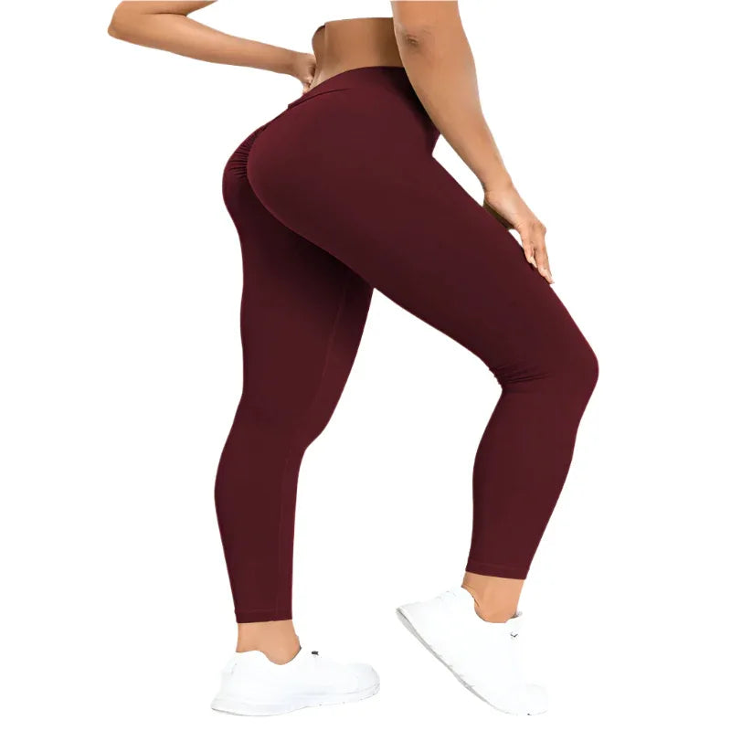 Damen Yoga-Hose mit hoher Taille, Po-Lift, hochelastische enge Fitness-Leggings