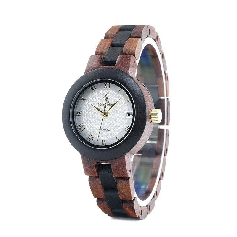 Holz-Quarzuhr für Damen