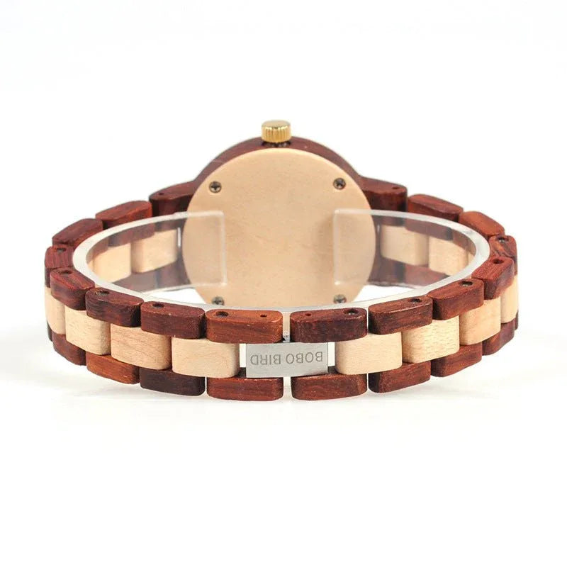 Holz-Quarzuhr für Damen